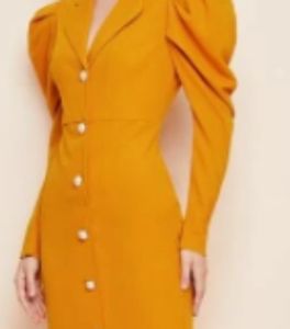 Shein Mustard Retro Blazer Dress